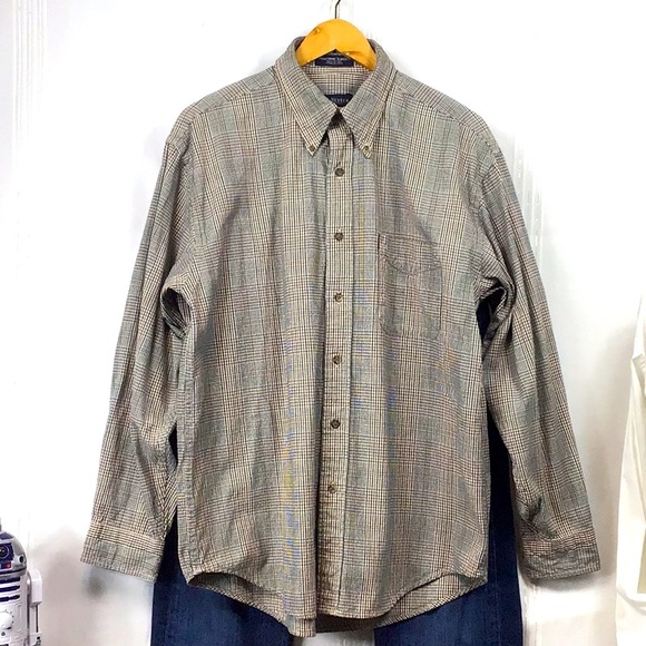 Van Heusen Other - VAN HEUSEN Black Brown Glen Plaid 💯% Cotton Long Sleeve